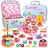 YCFUN 45 Pieces Kids Tea Party Set, Preschool Pretend Play Kitchen Toys for Ages 3+