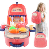 YCFUN 2-in-1 Kids Kitchen Toys, Portable Backpack Play Kitchen Set with 22 Pcs Cooking Toys, Foldable Travel Pretend Play for Toddlers Girls Boys