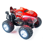 YCFUN RC Monster Truck Toy for Kids, 360° Spins RC Car with Music and LED Car Shell & Wheels for Boys Girls Ages 3+ (Red)
