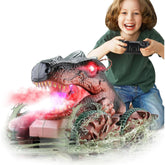 YCFUN TA201 Dinosaur Monster Trucks for Boys 4-7, 2.4Ghz Amphibious Remote Control Car with Light & Spray Function,Waterproof RC Boat Summer Beach Pool Gift,Dinosaur Toys for 3 4 5 6 7 8 Year Old Boy Girl