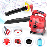 YCFUN 2-in-1 Leaf Blower Bubble Machine for Kids, ABS Pretend Play Outdoor Toys for Toddlers Girls Boys, Red