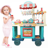 Play Kichen, YCFUN Kitchen Play Cart Kids Kitchen Play Set Play Money for Toddlers Girls Boys Gift, Toys for Girls 3-6 Years
