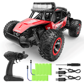 YCFUN RC Cars, 1:14 Scale Off-Road RC Monster Truck with Lights, Metal Shell & 2 Batteries, 2.4Ghz Remote Control Car Crawler for Kids Adults