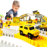 YCFUN Dinosaur Toys for Kids, Create A Dinosaur World Road Race with Rolling Ball 8 Dino and 2 Race Cars for Boys & Girls Ages 3 -10