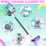 YCFUN 3-in-1 Kids Toy Vacuum, Cleaning Set with Apron, Duster, Cloth & Colorful Beads, Housekeeping Toys Gifts for Toddler