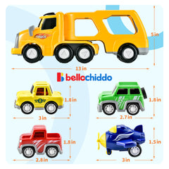 YCFUN Transport Car Carrier Truck with Light&Sound and Activity Play Mat for Kids Boys Girls, Vehicles Playset for Gifts Age 2-8