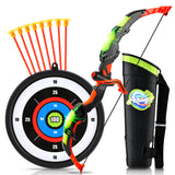 YCFUN Bow and Arrow for Kids 4-6 - Kids Archery Set with LED Lights, Includes 8 Suction Cup Arrows, Target & Quiver, Indoor & Outdoor Toys for 3 4 5 6 7 8 9 10 11 12 Year Old Boys