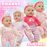 12 Inch Soft Body Baby Doll with 3 Outfits, Backpack & Feeding Accessories, Doll Carrier Toys Set for Toddlers Girls