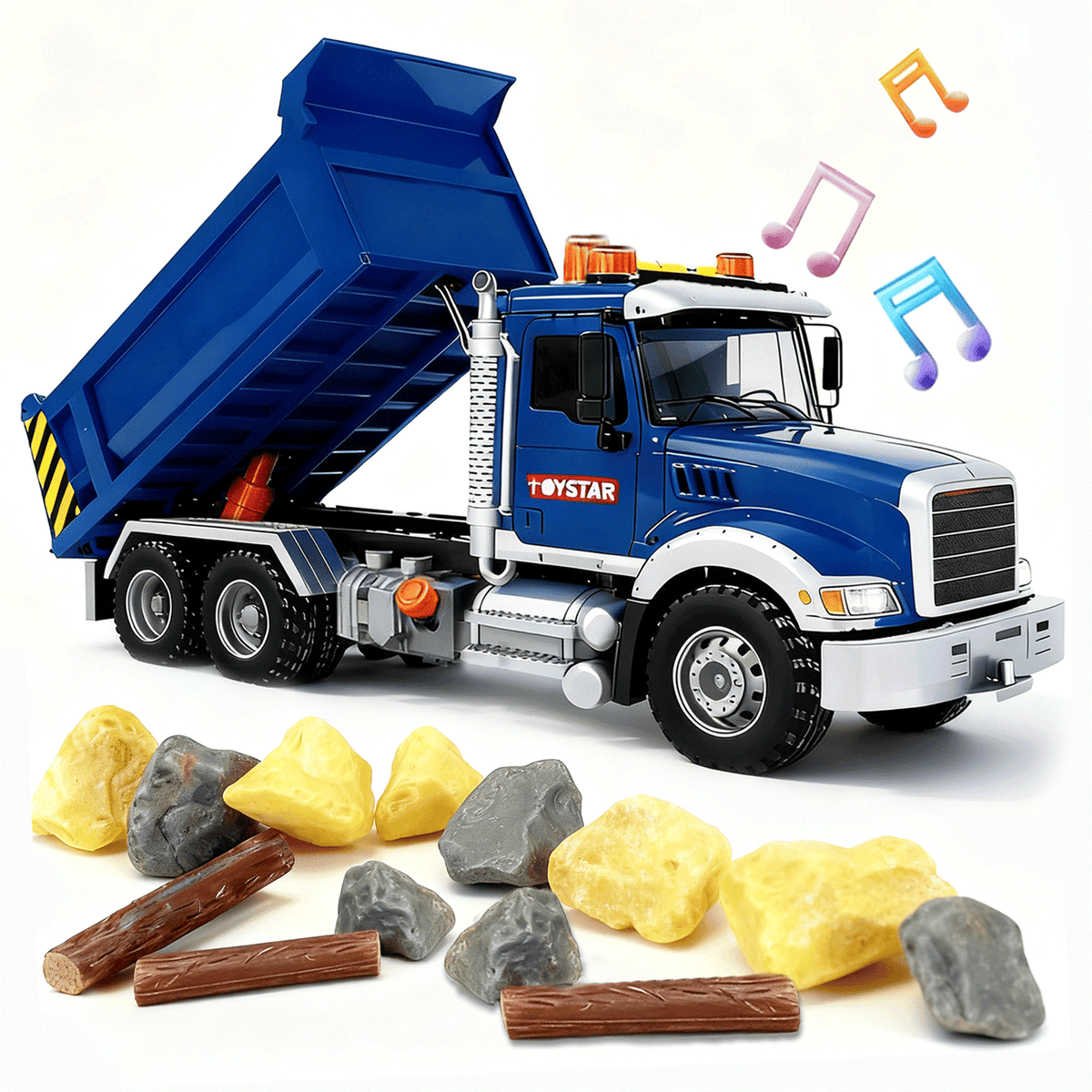 Dump Truck Toy for Kids, Construction Truck Toy with Lights, Sounds & Tilting Bed, Birthday Gift for Boys Kids Ages 3 4 5 6 7 8