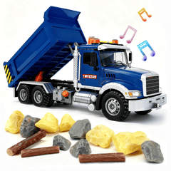 Dump Truck Toy for Kids, Construction Truck Toy with Lights, Sounds & Tilting Bed, Birthday Gift for Boys Kids Ages 3 4 5 6 7 8