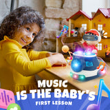 YCFUN DJ Toy Musical Instrument with Dancing, with Music & Recording, Early Learning Educational Toddler Toys for 1 - 3 Year Boys, Red