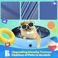 YCFUN Foldable Hard Plastic Pool for Dogs and Kids, Non-slippery Swimming Pool with PP Boards, Kiddie Pool for Dogs, Indoor&Outdoor Pet Bathing Tub with Water Drainage， 32inches