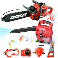YCFUN 2-in-1 Kids Leaf Blower & Toy Chainsaw Set