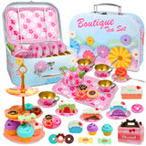 YCFUN 45 Pieces Kids Tea Party Set, Preschool Pretend Play Kitchen Toys for Ages 3+