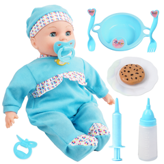 YCFUN 16 Inch Interactive Baby Doll, Crying Talking Dolls Toy Set for Girls, Pretend Play Preschool Toys for Toddlers Kids