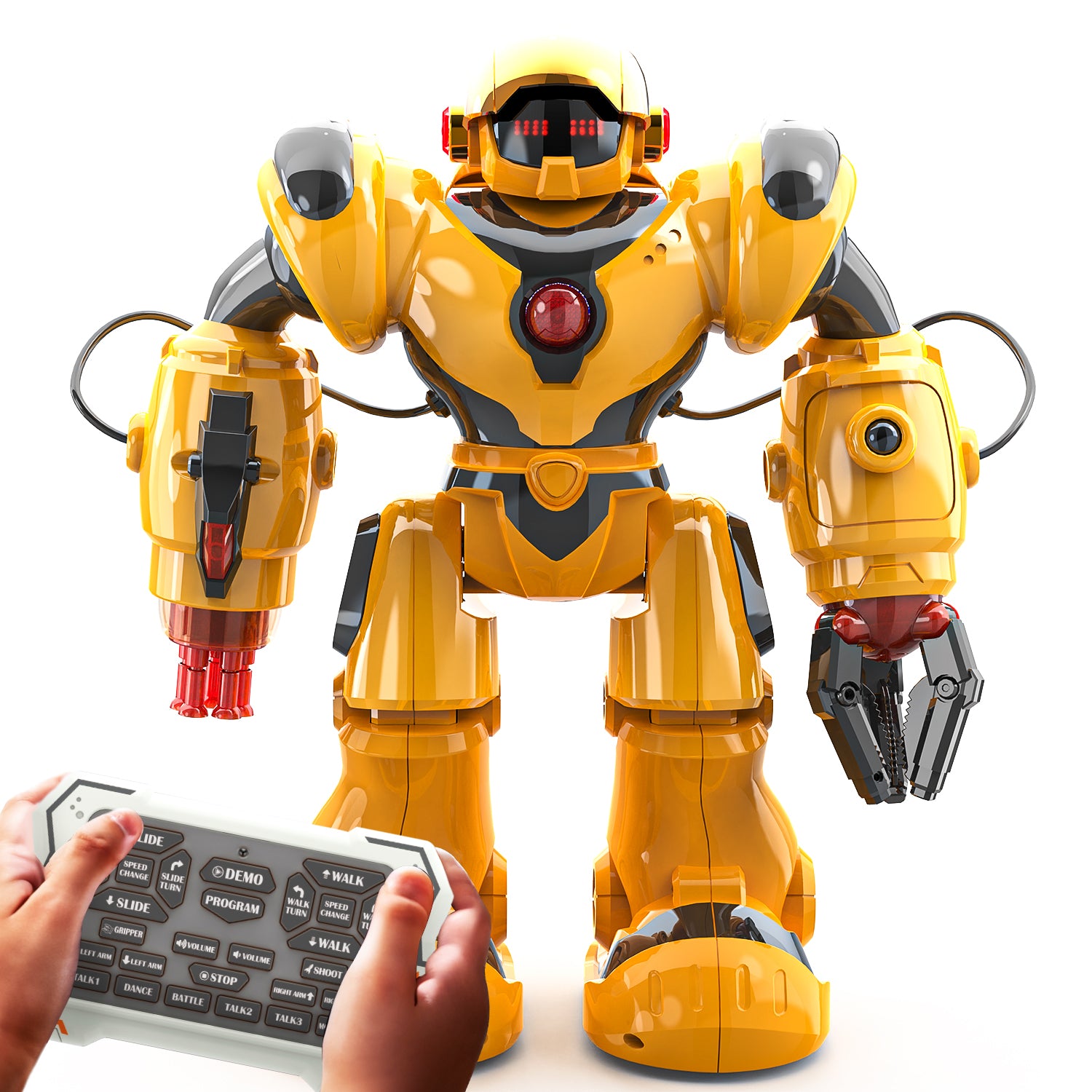 Giant Robot Toys, YCFUN 16'' Big Robot Programmable Mega Smart Robot Toy for Kids Boys Girls Age 3+, Black