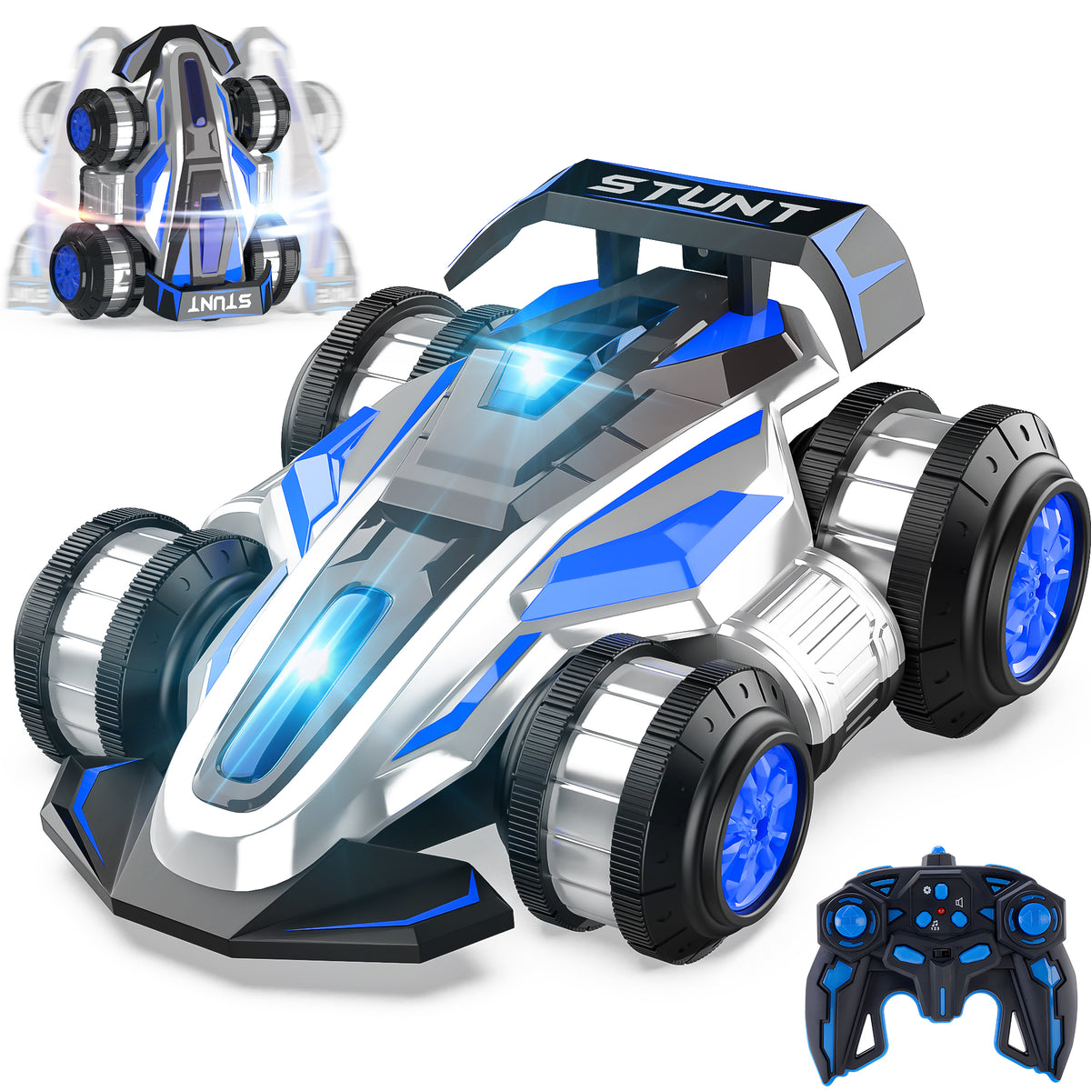 YCFUN Remote Control Cars, RC Cars for Kids Boys Girls Remote Control Stunt Race Car with Light