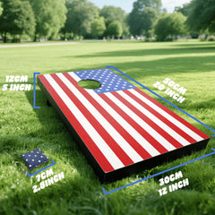 YCFUN Portable Cornhole Board Set - 2 Wooden Cornhole Board with 8 Bean Bags and Carrying Case