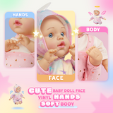 12 Inch Soft Body Baby Doll with 3 Outfits, Backpack & Feeding Accessories, Doll Carrier Toys Set for Toddlers Girls