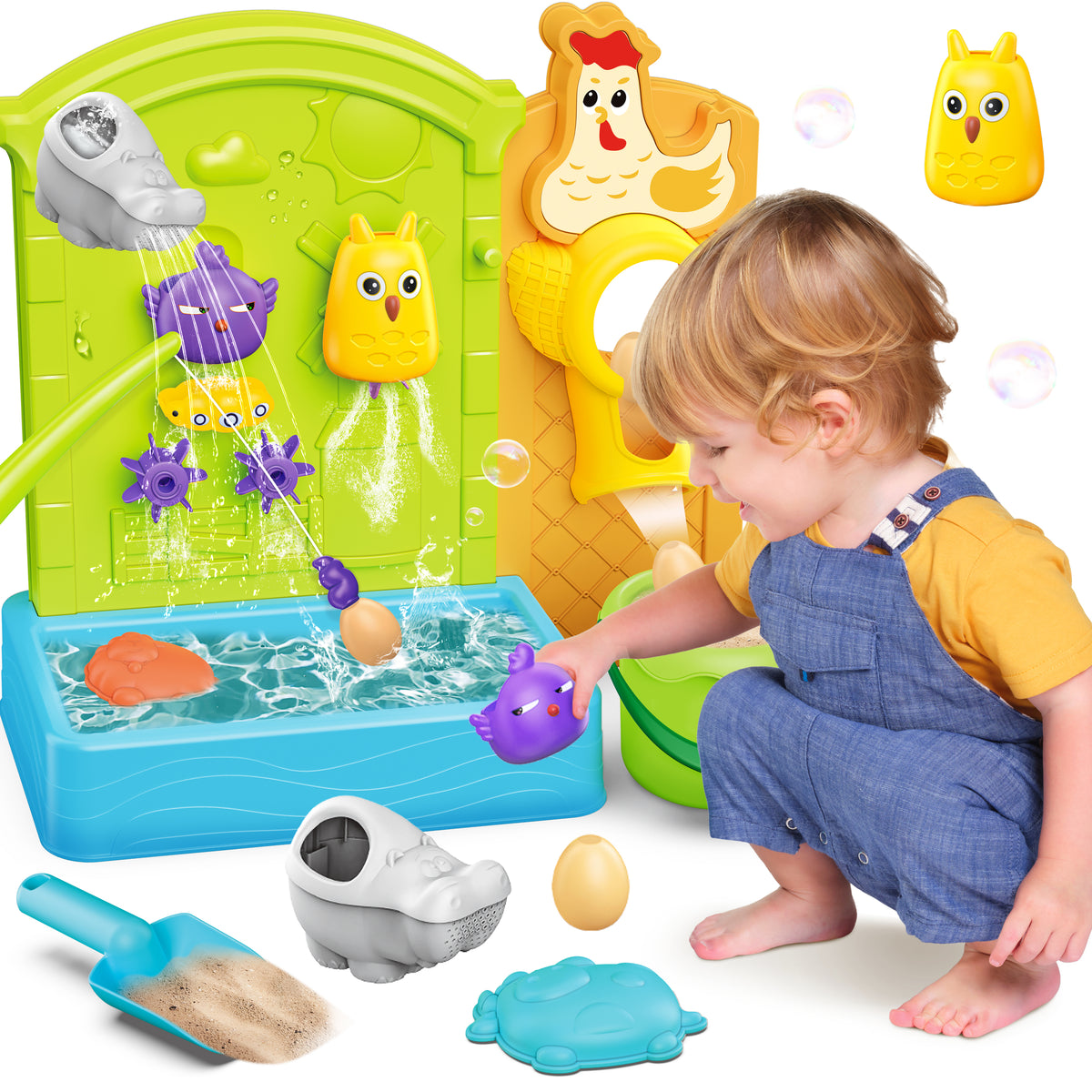 YCFUN Sand and Water Play Table Toys, Outside Beach Toys for Toddler Boys Girls Age 3+