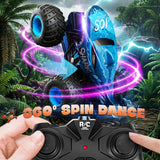 YCFUN Monster Truck Toys for Kids, 360° Spins Remote Control Car with Music and Lights, RC Toy Gift for Boys & Girls (Blue)