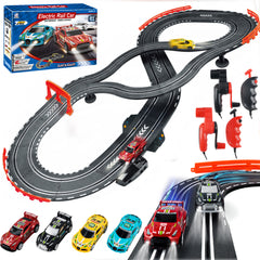YCFUN Slot Car Race Track with 4 High Speed Light-Up Car, 2 Electric Controller and 2 Hand Controller, Christmas Birthday Gifts for Kids 3-12