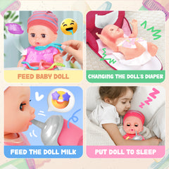 16 Inch Baby Doll, YCFUN Dolls Toy Set Baby Girl Toys Pretend Play Preschool Toys Gift for Toddlers
