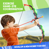 YCFUN Bow and Arrow for Kids 4-6 - Kids Archery Set with LED Lights, Includes 8 Suction Cup Arrows, Target & Quiver, Indoor & Outdoor Toys for 3 4 5 6 7 8 9 10 11 12 Year Old Boys