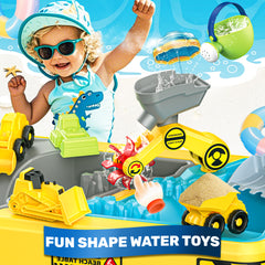 YCFUN Sand & Water Table for Kids Toddler - 3-Tier Toddler Outdoor Sensory Activity Table with Accessories