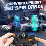 YCFUN Monster Truck Toys, 2.4GHz RC Monster Truck with 2 Shells, Dinosaur Stunt Car with 360° Flips LED Music, Toys Gift for Boys Girls 3-7