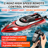12 inch Remote Control Boat for Kids, 25 KPH Fast Speed RC Boat with 700mAh Battery, Outdoor Water Toy for Lakes & Pools