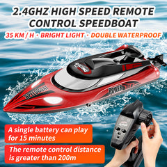 12 inch Remote Control Boat for Kids, 25 KPH Fast Speed RC Boat with 700mAh Battery, Outdoor Water Toy for Lakes & Pools