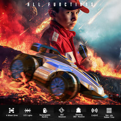 YCFUN Remote Control Cars, RC Cars for Kids Boys Girls Remote Control Stunt Race Car with Light