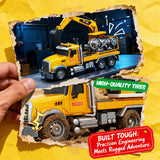 Kids Excavator Toy with Lights & Sounds, Construction Truck Toy with 360° Rotation & Flexible Digging Arm, Perfect Gift for Boys Girls Toddlers