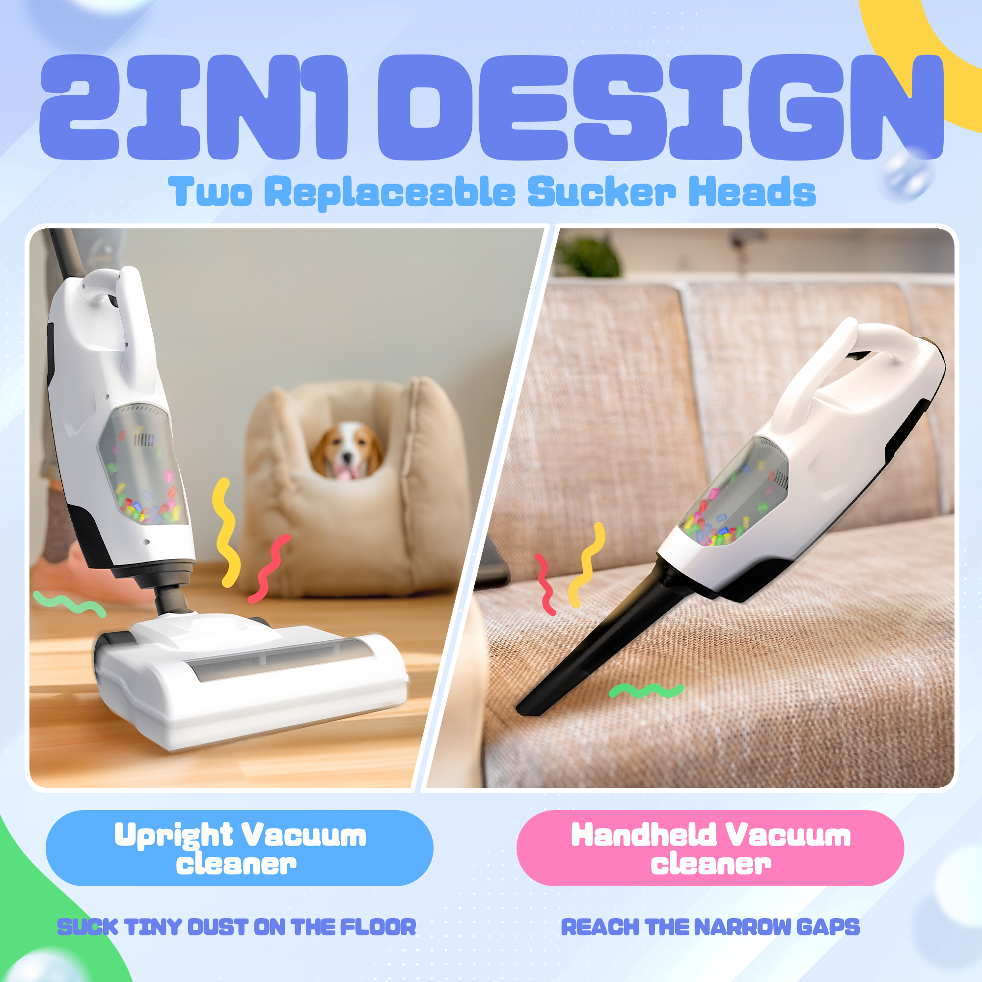 YCFUN Toy Vacuum Cleaning Set for Kids, Pretend Play Toys
