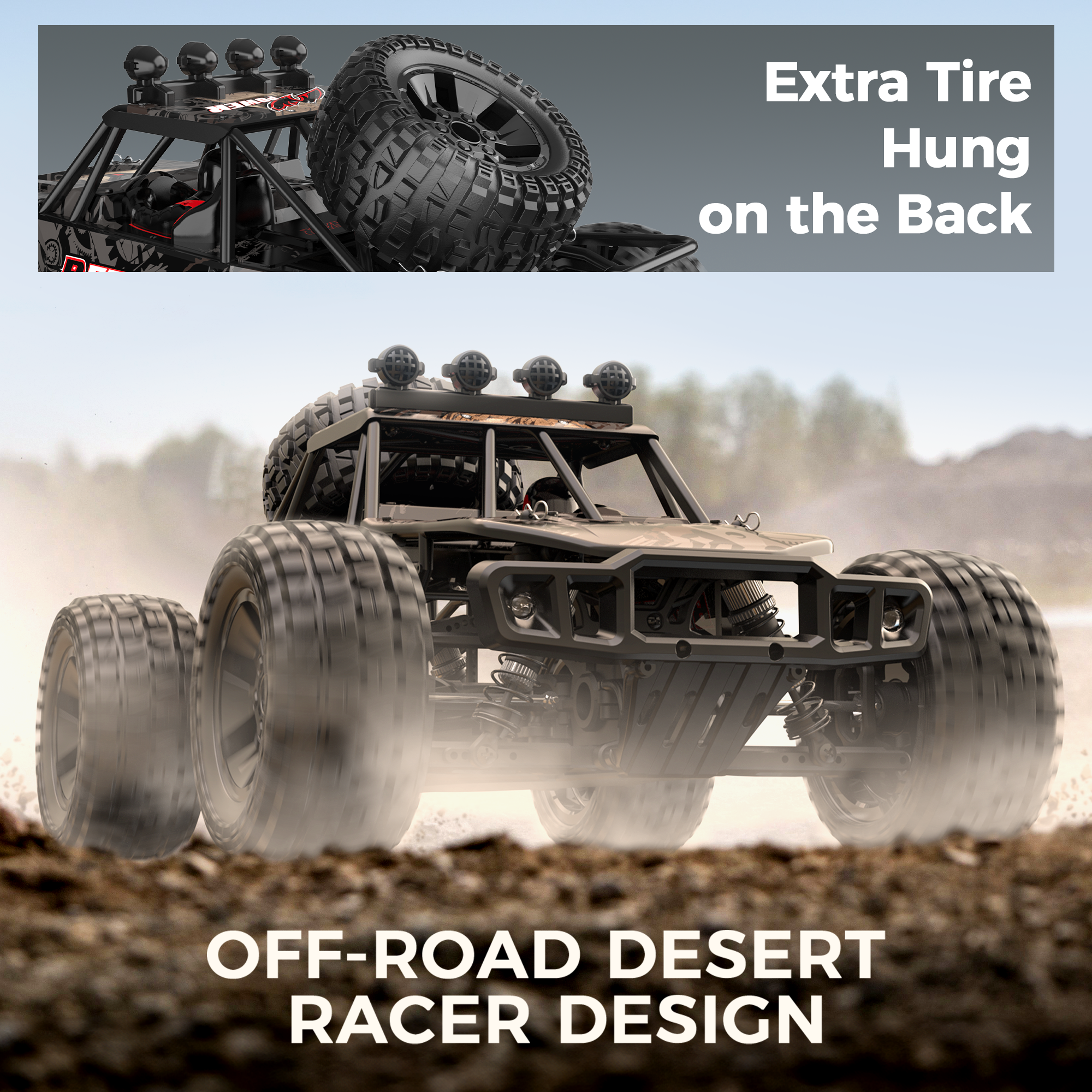 YCFUN 1:10 Remote Control Car, 4WD High Speed 48km/h All Terrains off Road RC Buggy