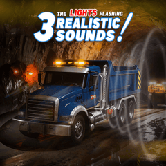 Dump Truck Toy for Kids, Construction Truck Toy with Lights, Sounds & Tilting Bed, Birthday Gift for Boys Kids Ages 3 4 5 6 7 8