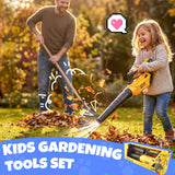 Kids Leaf Blower Toy, Outdoor Gardening Tool with Realistic Airflow & Engine Sounds, Pretend Play Toy for Boys Girls Toddlers