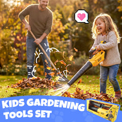 Kids Leaf Blower Toy, Outdoor Gardening Tool with Realistic Airflow & Engine Sounds, Pretend Play Toy for Boys Girls Toddlers