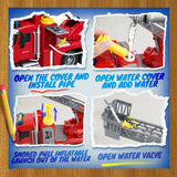 Large Fire Truck Toy for Kids, Fire Engine Toy with Lights & Sounds, 17" Extendable Ladder & Working Water Pump, Birthday Gift for Boys