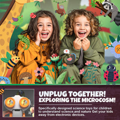 YCFUN Toy Microscope for Kids Boys Girls 3+, STEM & Science Interactive Learning Microscope Kits
