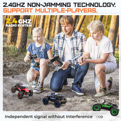 YCFUN Remote Control Cars for Kids, 1:20 Scale RC Monster Trucks with Lights, All Terrain Off Road Electric RC Cars for Boys