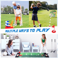 YCFUN Toddler Golf Set, Toy Golf Set with Cornhole Beanbag Cloth and Putting Mat