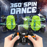 YCFUN Dinosaur RC Monster Truck, 360° Spins RC Stunt Car with Spray, LED & Music, Remote Control Car Dinosaur Toy for Boys Kids Ages 3-8