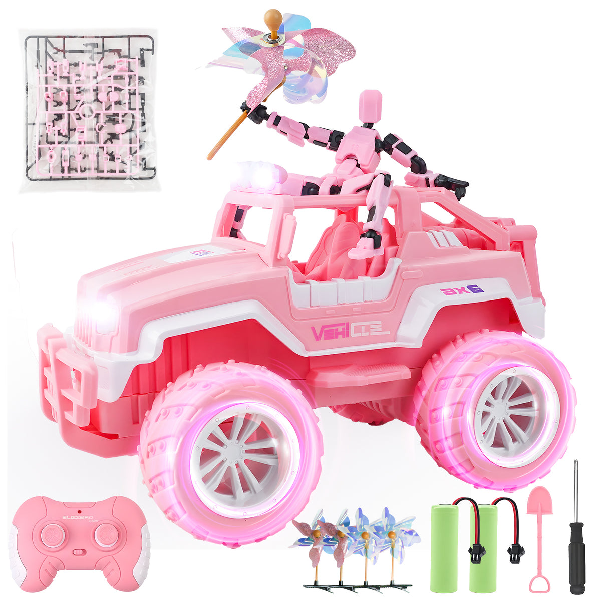 YCFUN Remote Control Cars for Girls, 2.4Ghz All Terrain RC Truck Pink Toys