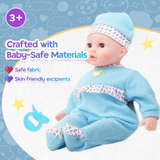 YCFUN 16 Inch Interactive Baby Doll, Crying Talking Dolls Toy Set for Girls, Pretend Play Preschool Toys for Toddlers Kids