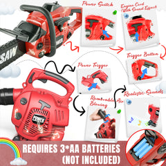 YCFUN 2-in-1 Kids Leaf Blower & Toy Chainsaw Set