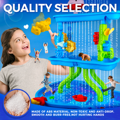 YCFUN Water Table, 4-Tier Outdoor Toys Sand and Water Table with Beach Toy for Toddlers Boys Girls
