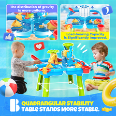 YCFUN Outdoor Toys 4-in-1 Water Tables for Toddlers Kids, Beach Sand Toy for Backyard