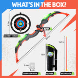YCFUN Bow and Arrow for Kids 4-6 - Kids Archery Set with LED Lights, Includes 8 Suction Cup Arrows, Target & Quiver, Indoor & Outdoor Toys for 3 4 5 6 7 8 9 10 11 12 Year Old Boys